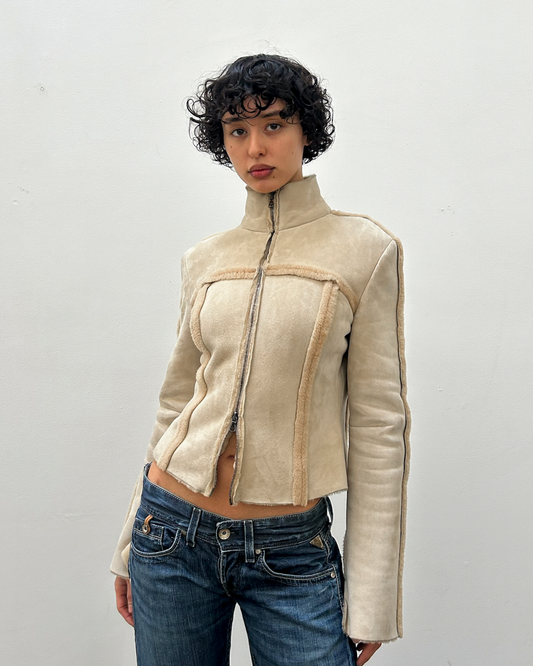 Patrizia Pepe Mouton Shearling Jacket