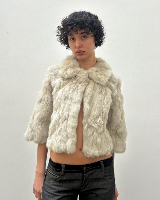 Rabbit Fur Cropped Jacket