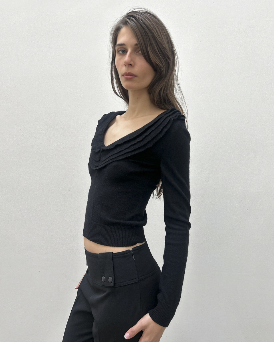 Valentino Draped Collar Sweater