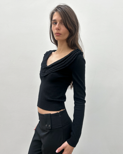 Valentino Draped Collar Sweater