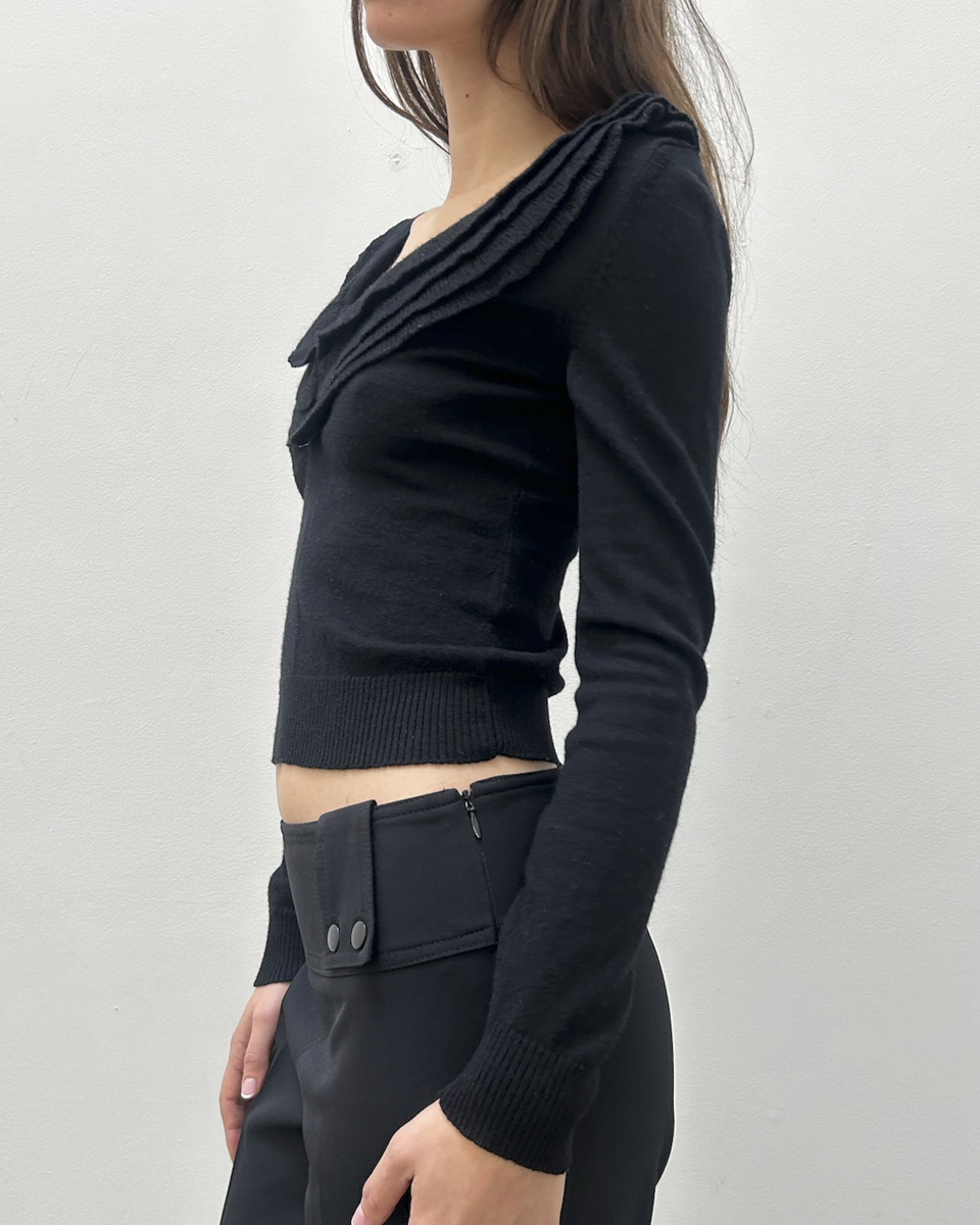 Valentino Draped Collar Sweater