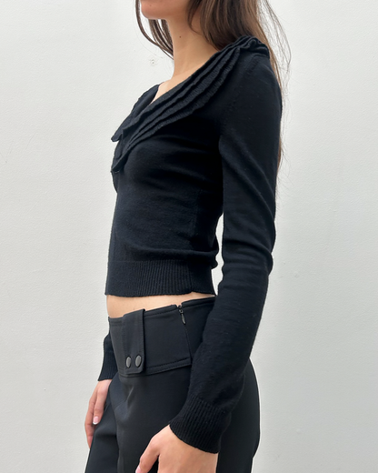 Valentino Draped Collar Sweater