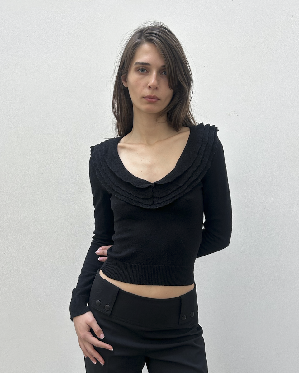 Valentino Draped Collar Sweater