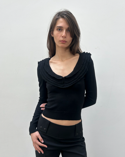 Valentino Draped Collar Sweater