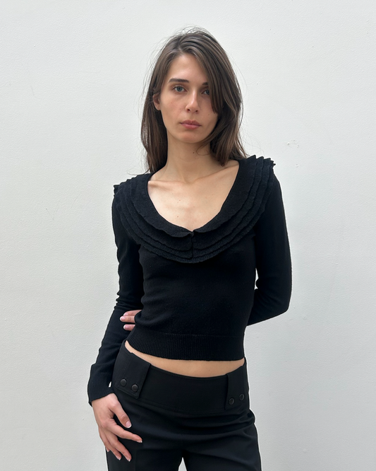 Valentino Draped Collar Sweater