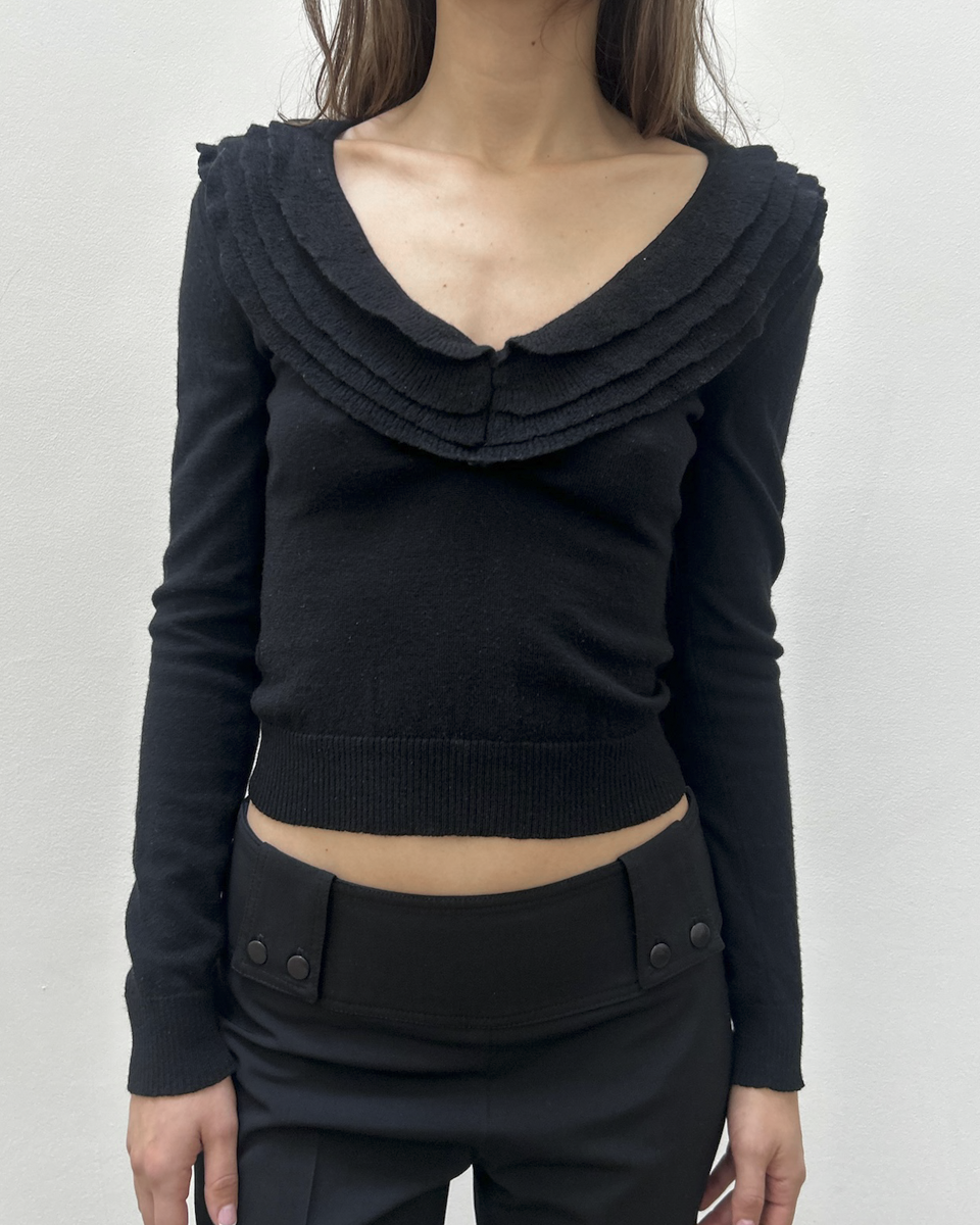 Valentino Draped Collar Sweater