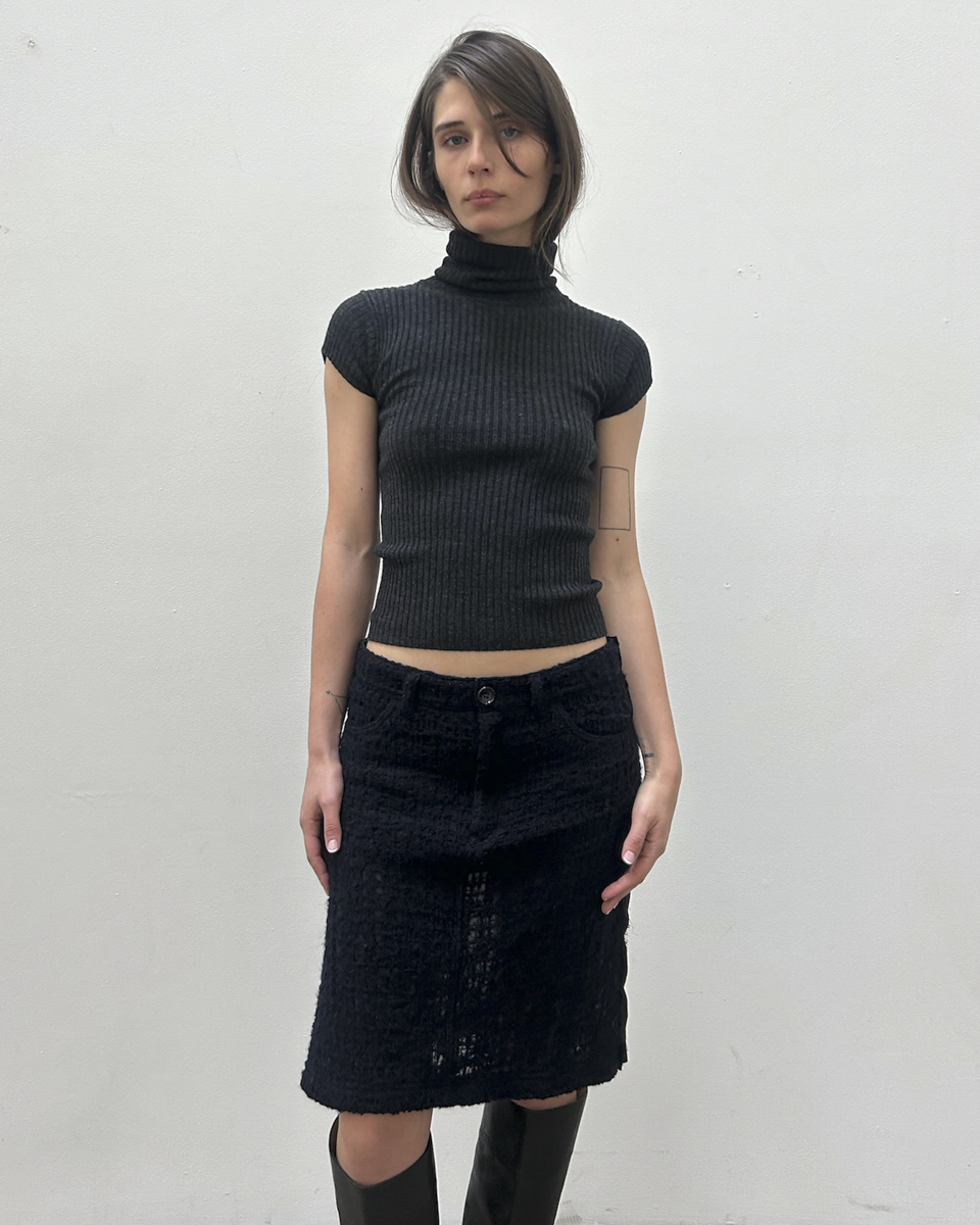 Comme des Garçons FW2005 Tweed Sheer Skirt