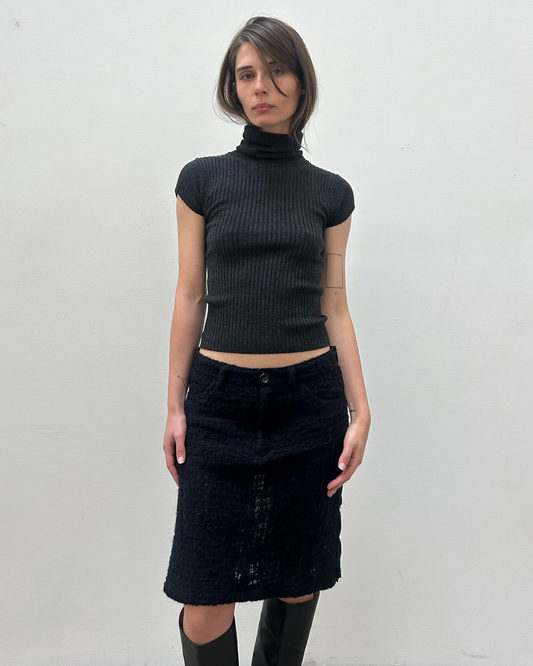 Comme des Garçons FW2005 Tweed Sheer Skirt