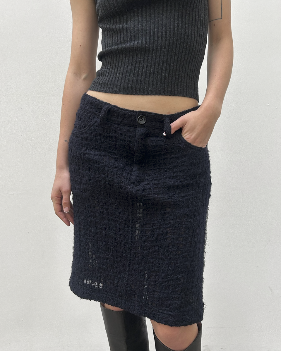 Comme des Garçons FW2005 Tweed Sheer Skirt