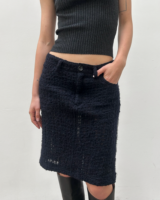 Comme des Garçons FW2005 Tweed Sheer Skirt