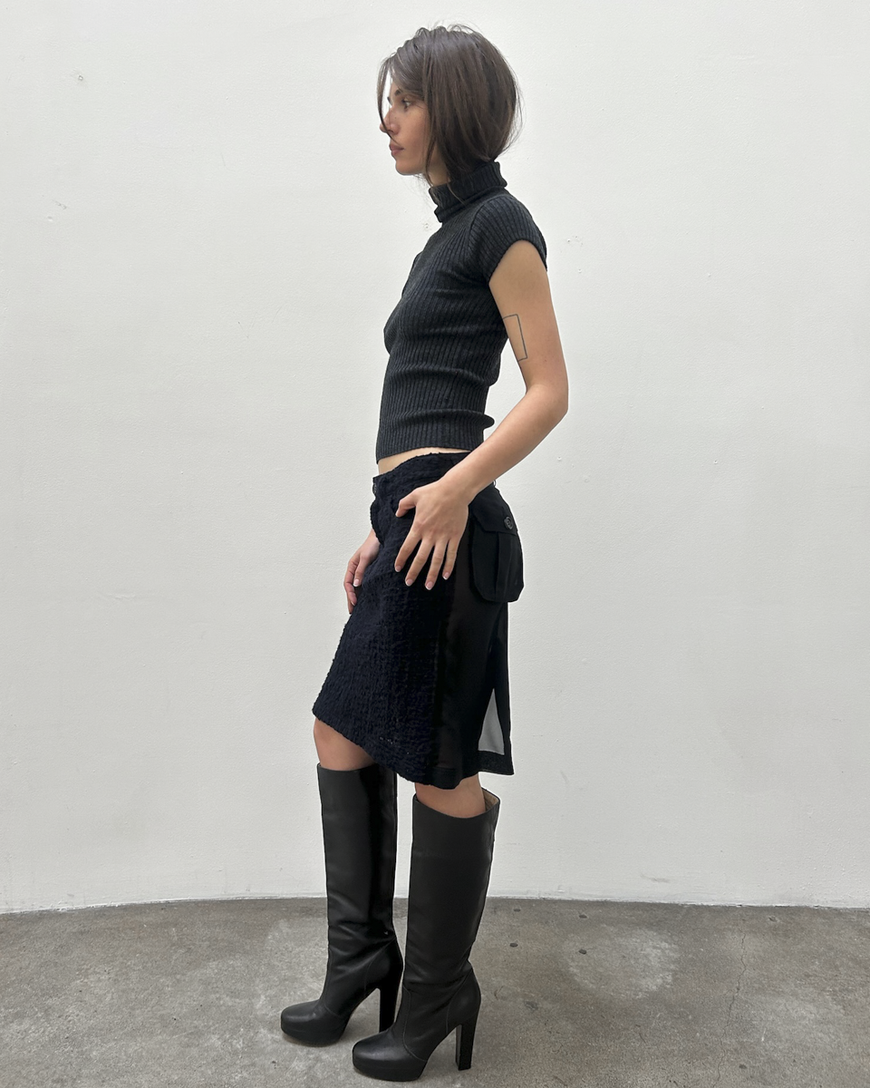 Comme des Garçons FW2005 Tweed Sheer Skirt