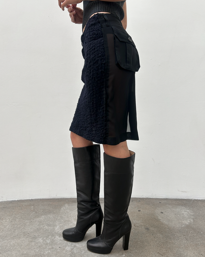 Comme des Garçons FW2005 Tweed Sheer Skirt