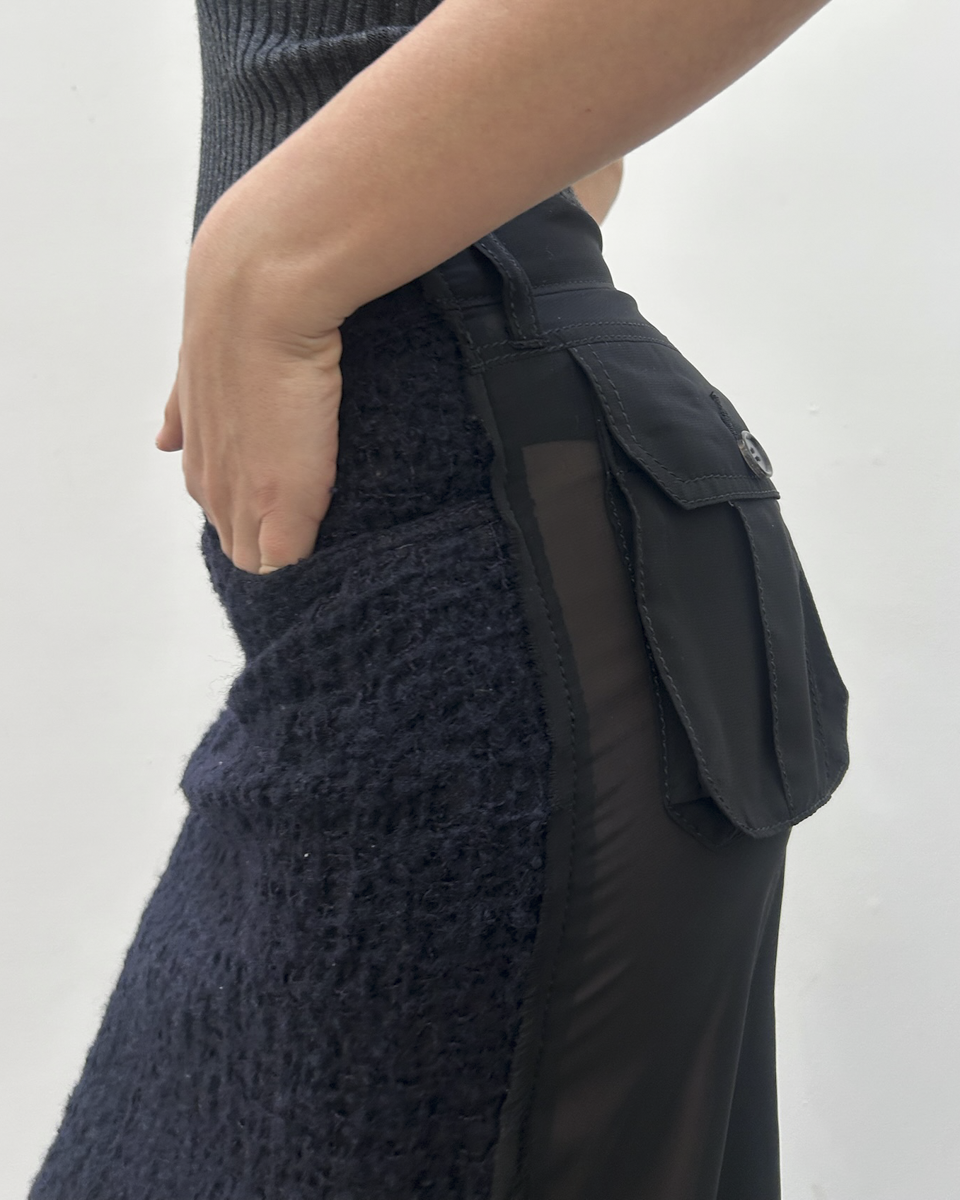 Comme des Garçons FW2005 Tweed Sheer Skirt