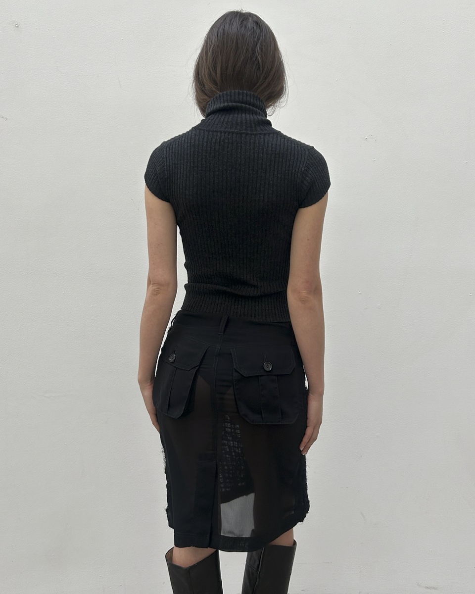 Comme des Garçons FW2005 Tweed Sheer Skirt