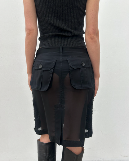 Comme des Garçons FW2005 Tweed Sheer Skirt