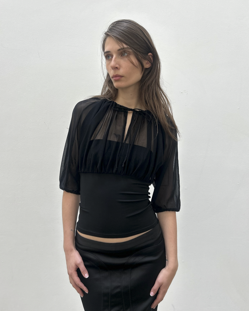 Paola Frani Sheer Tulle Blouse