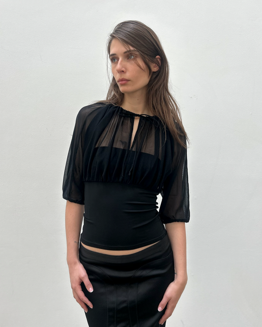 Paola Frani Sheer Tulle Blouse