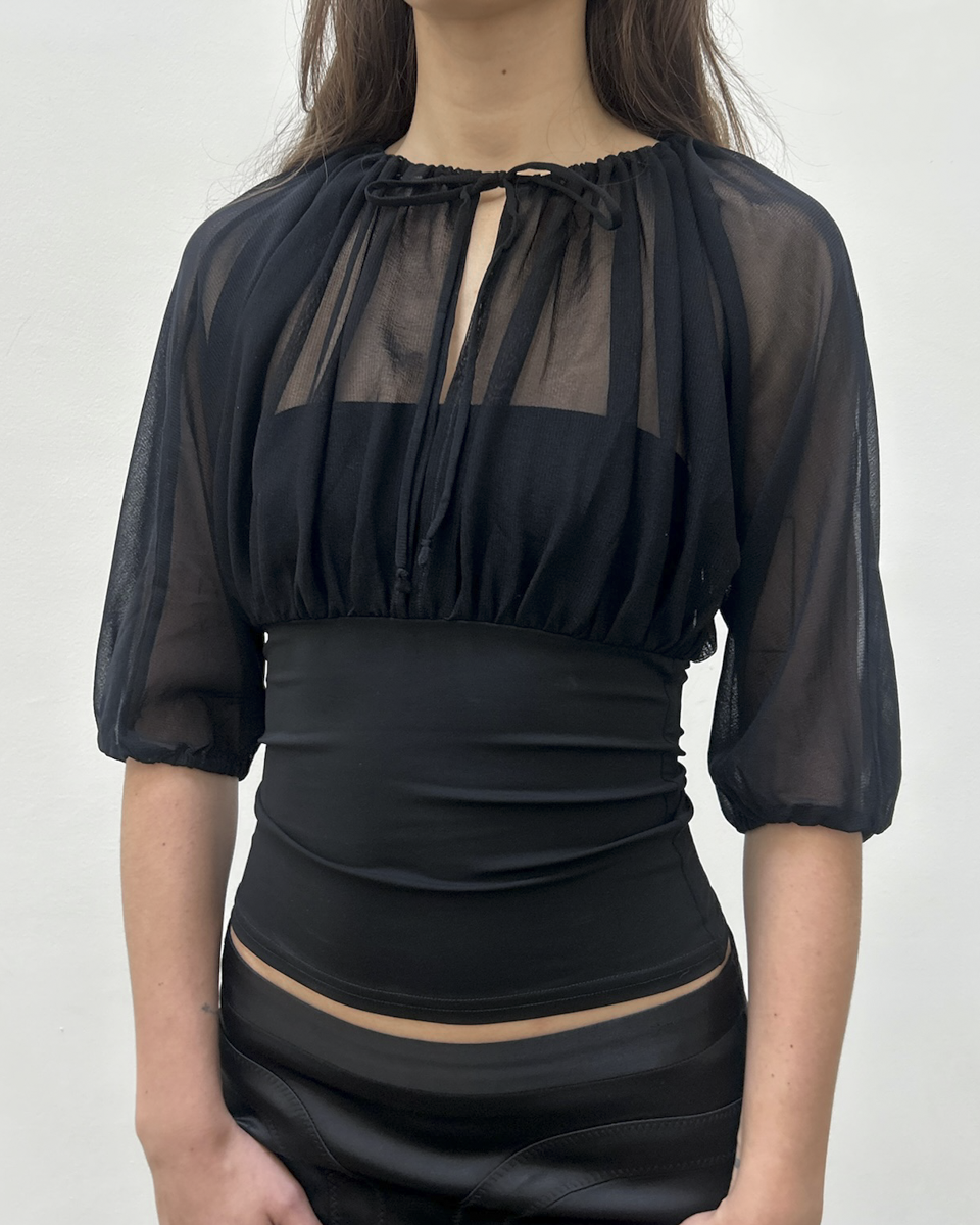 Paola Frani Sheer Tulle Blouse