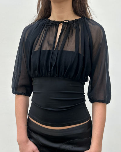 Paola Frani Sheer Tulle Blouse