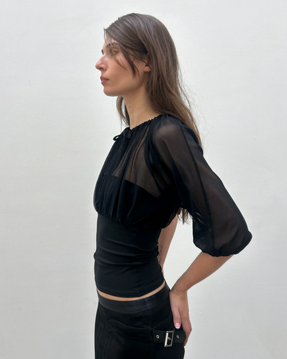 Paola Frani Sheer Tulle Blouse