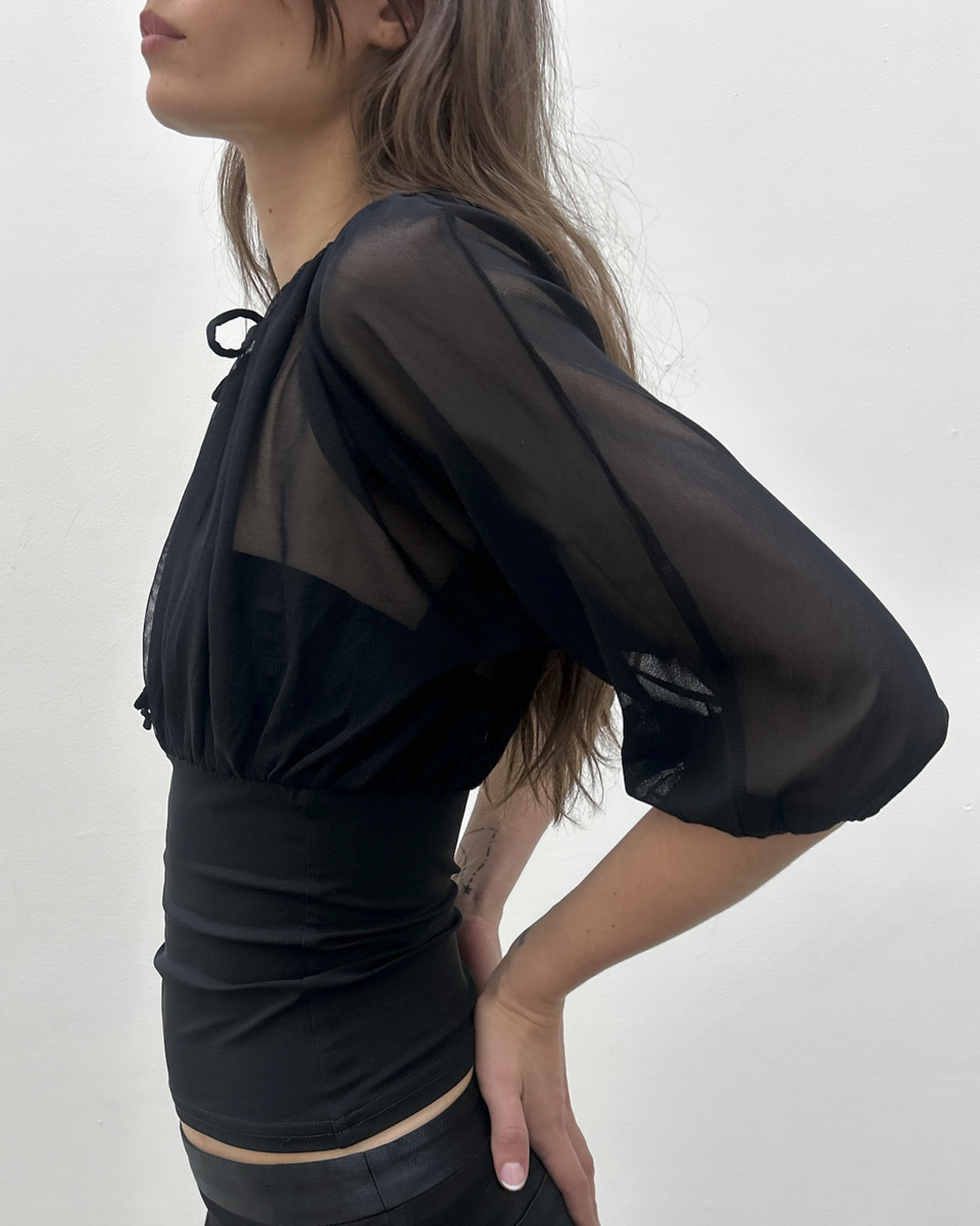 Paola Frani Sheer Tulle Blouse