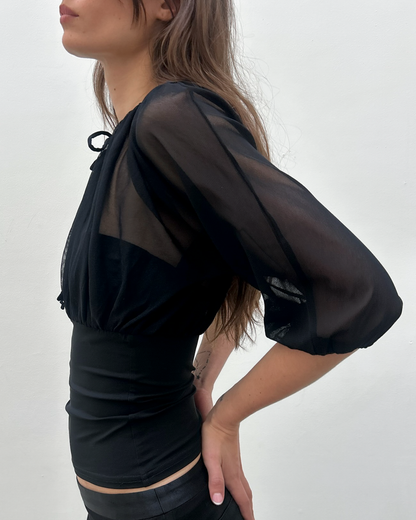 Paola Frani Sheer Tulle Blouse