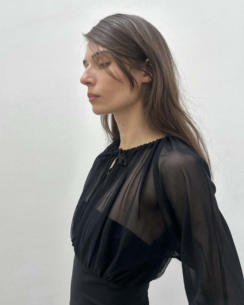 Paola Frani Sheer Tulle Blouse