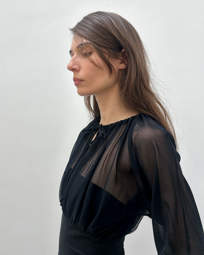 Paola Frani Sheer Tulle Blouse