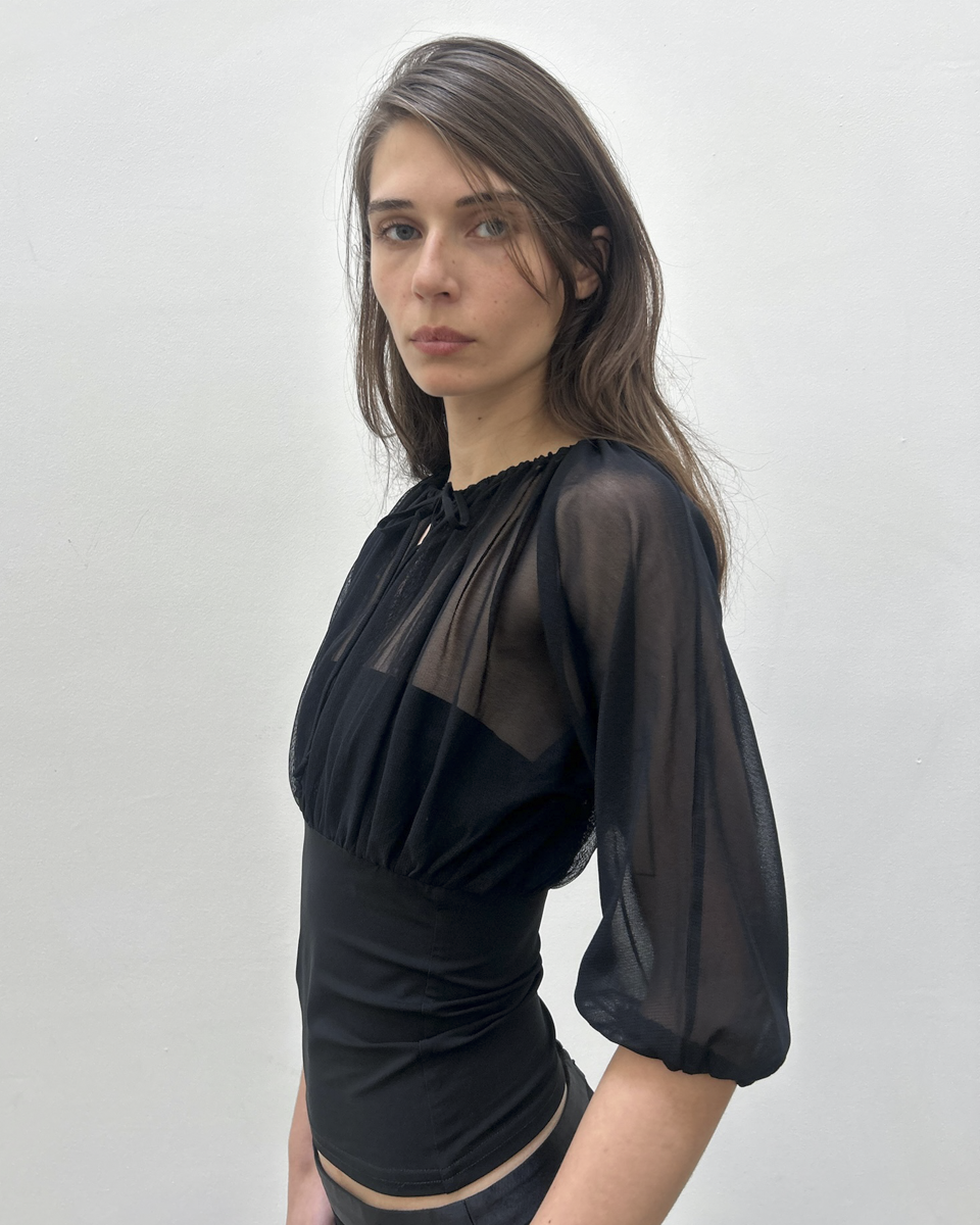 Paola Frani Sheer Tulle Blouse