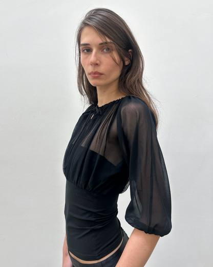 Paola Frani Sheer Tulle Blouse