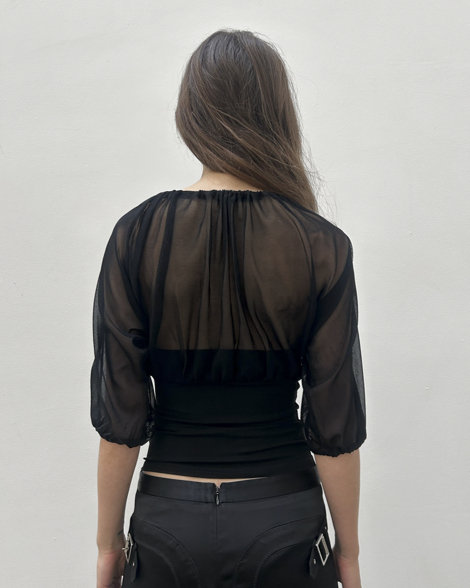 Paola Frani Sheer Tulle Blouse