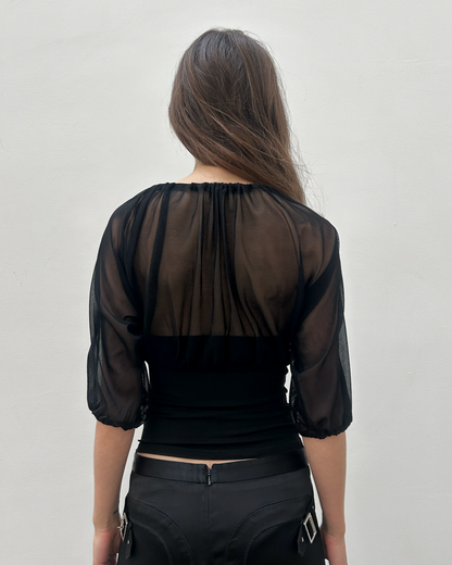 Paola Frani Sheer Tulle Blouse
