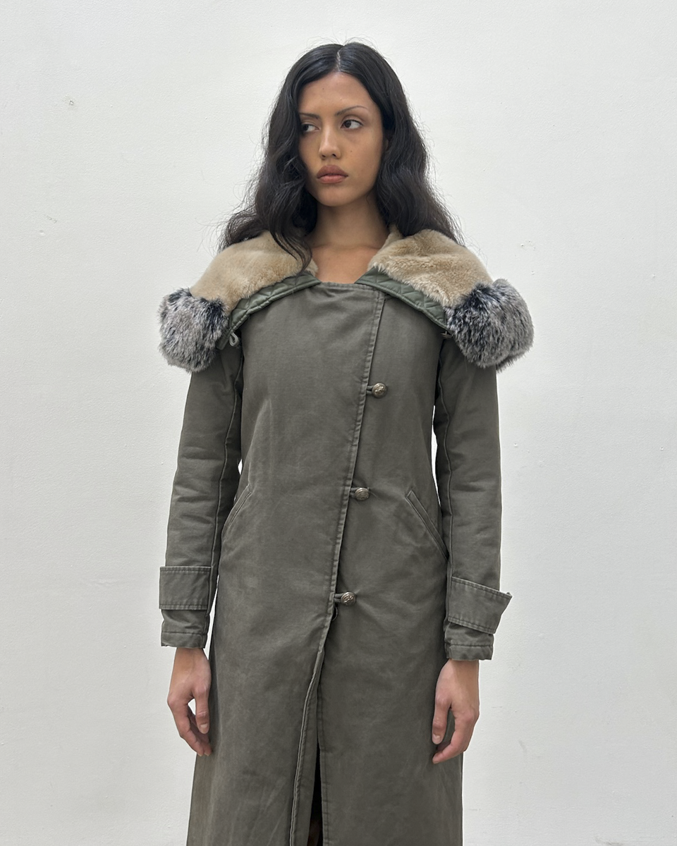 Pinko Fur-Trimmed Parka Coat