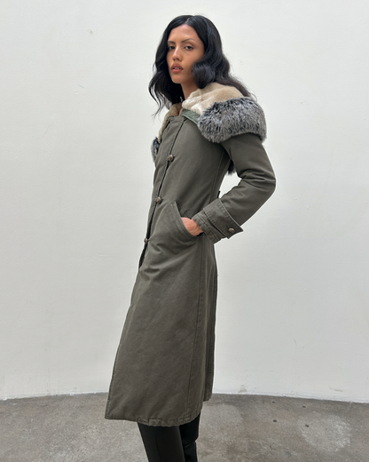 Pinko Fur-Trimmed Parka Coat
