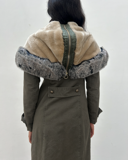 Pinko Fur-Trimmed Parka Coat