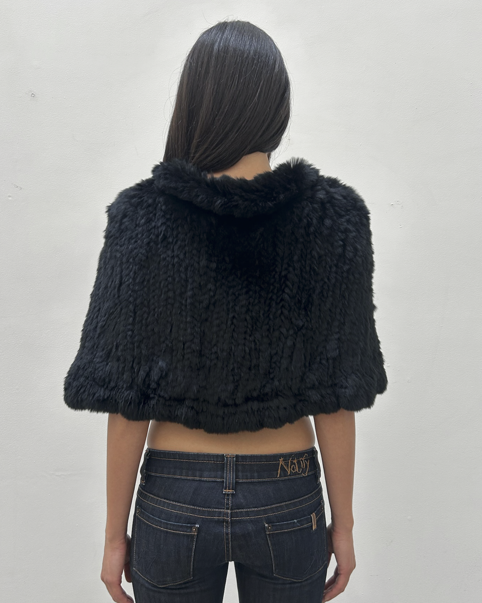 Emanuel Ungaro Rabbit Fur Cropped Shawl