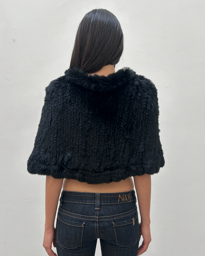 Emanuel Ungaro Rabbit Fur Cropped Shawl