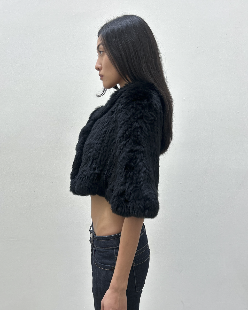 Emanuel Ungaro Rabbit Fur Cropped Shawl