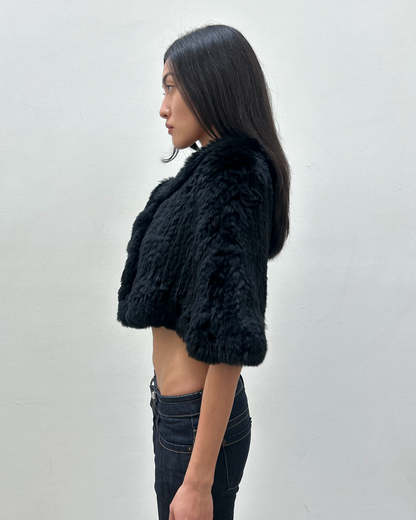 Emanuel Ungaro Rabbit Fur Cropped Shawl