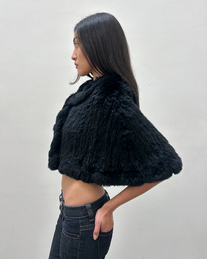 Emanuel Ungaro Rabbit Fur Cropped Shawl