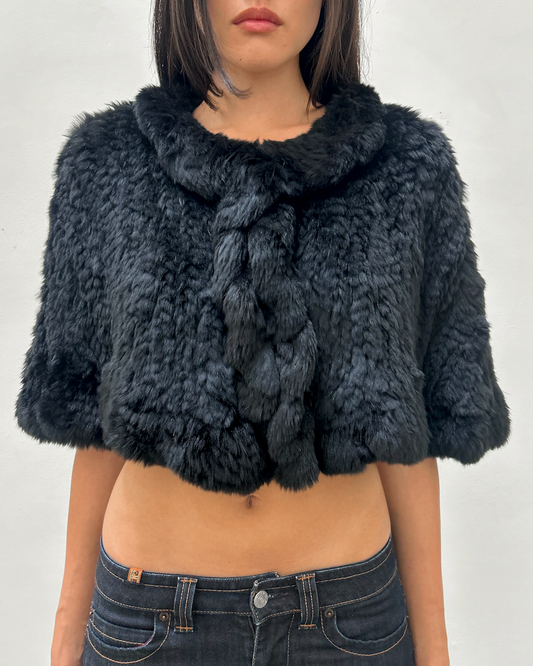 Emanuel Ungaro Rabbit Fur Cropped Shawl