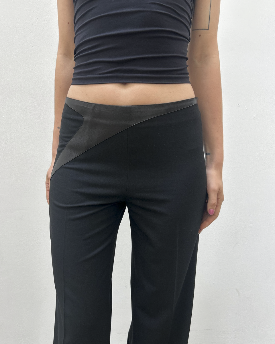 Barbara Bui Leather Accent Trousers