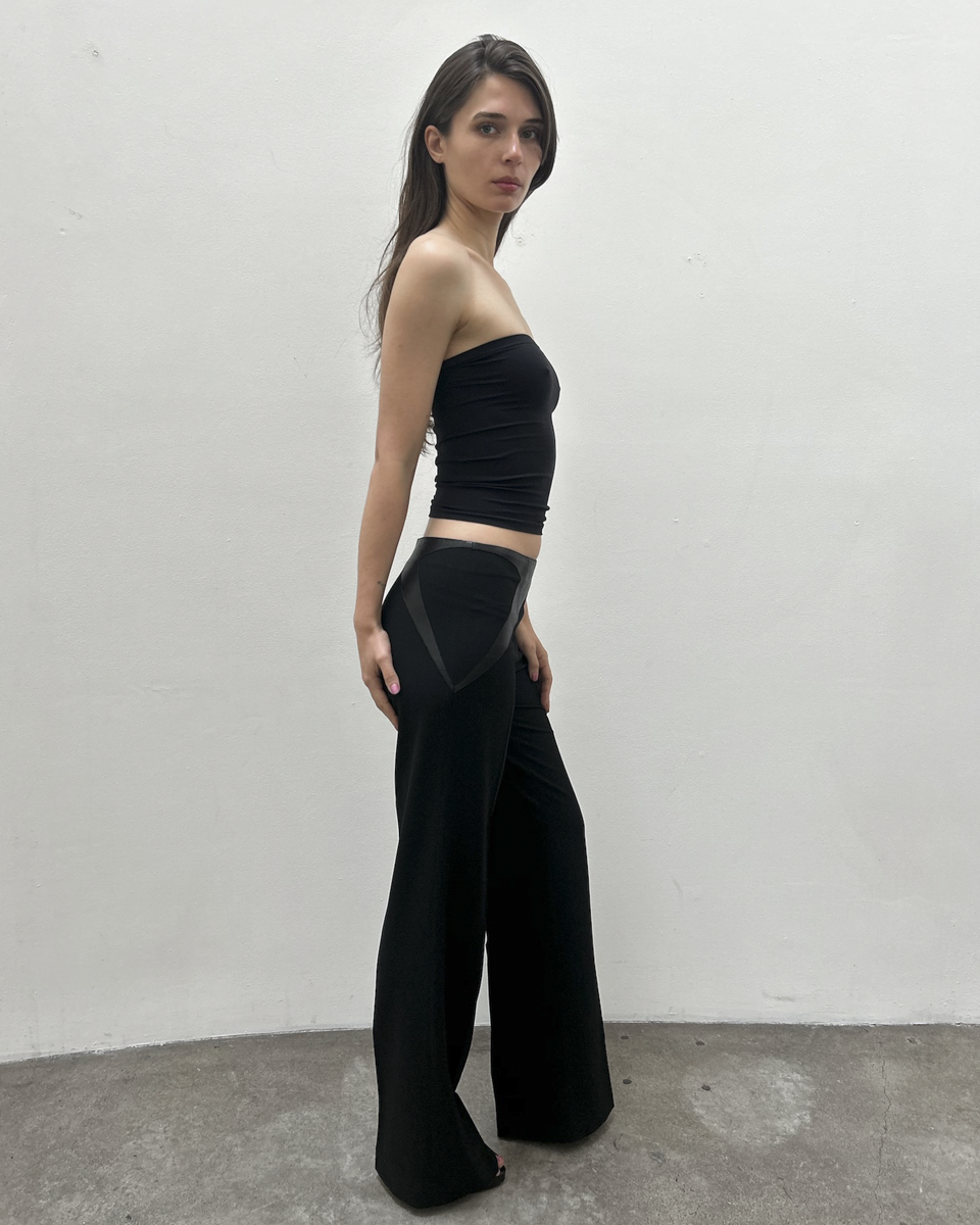 Barbara Bui Leather Accent Trousers