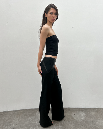 Barbara Bui Leather Accent Trousers