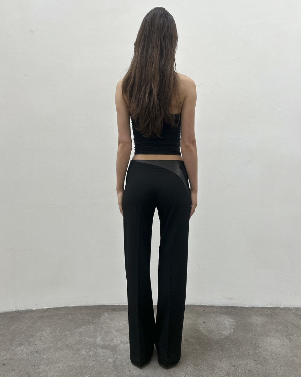 Barbara Bui Leather Accent Trousers