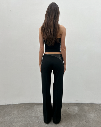 Barbara Bui Leather Accent Trousers