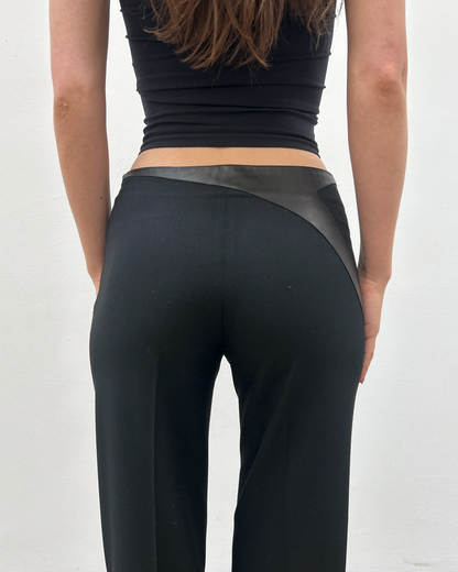 Barbara Bui Leather Accent Trousers