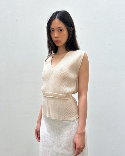 Chloé SS2014 Ribbed V-Neck Top