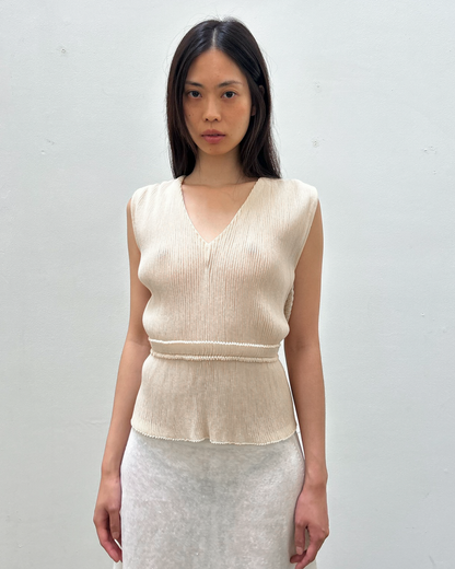 Chloé SS2014 Ribbed V-Neck Top