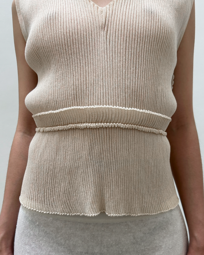 Chloé SS2014 Ribbed V-Neck Top